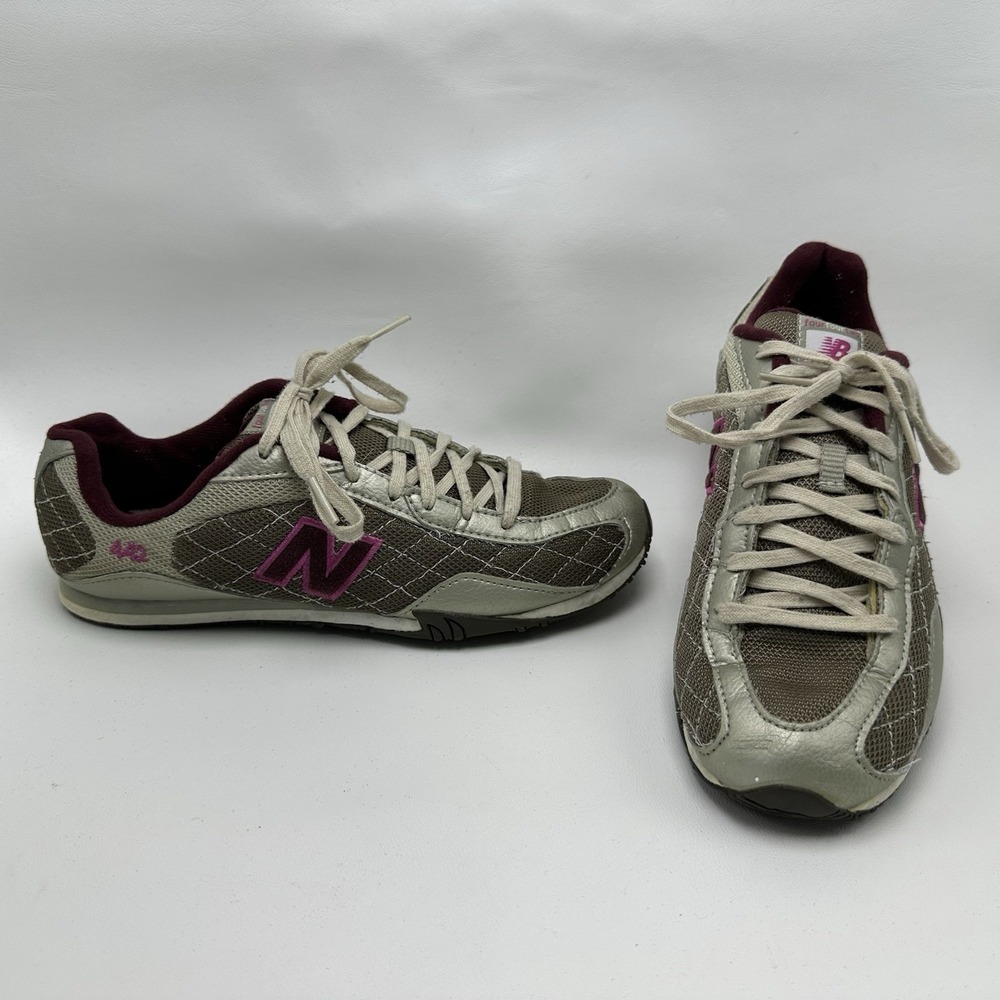 New Balance Womens‎ 442 CW442GPW Silver Pink Running Shoes Sneakers Size 7